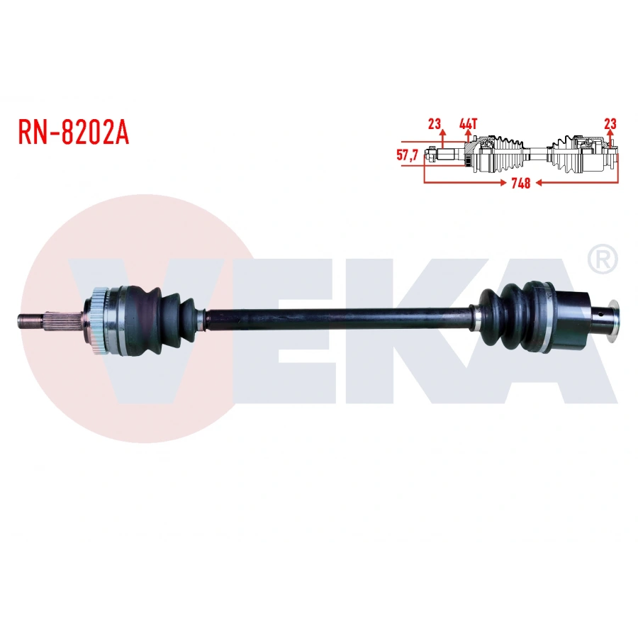 KOMPLE AKS SAG ON RENAULT SCENIC I (JA) 1.6i 16v M-T ABSLI 44 DIS UZUNLUK 748mm 1999-2003