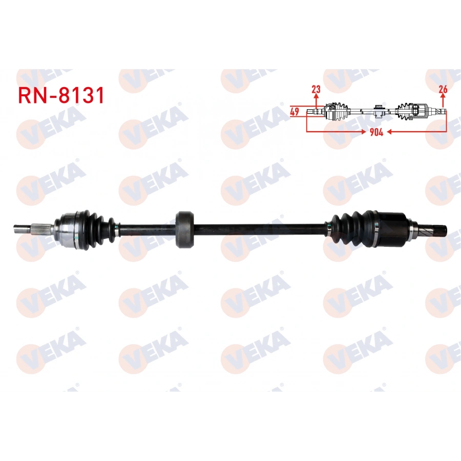 KOMPLE AKS SAG ON RENAULT SYMBOL III (JZ0/1) 1.5 DCI UZUNLUK 904mm 2012-