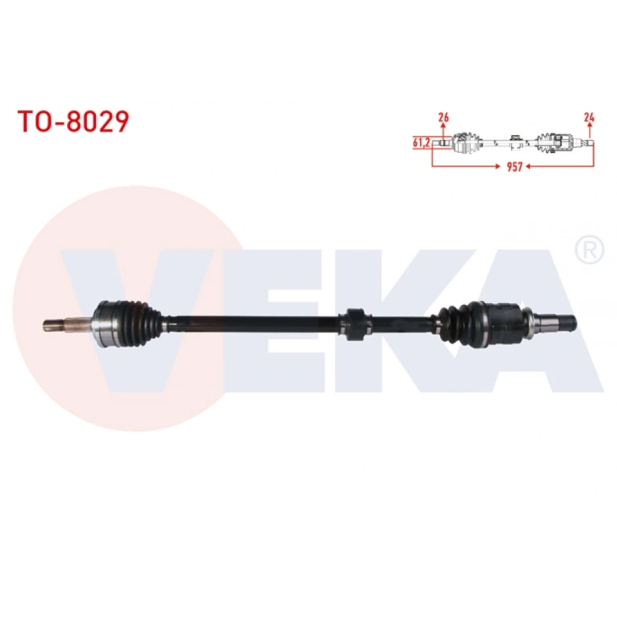 KOMPLE AKS SAG ON TOYOTA C-HR (_X1_) 1.8 Hybrid UZUNLUK 957 mm 2016-