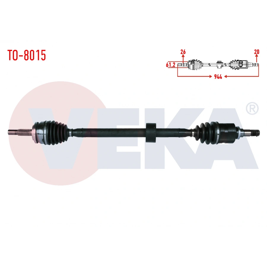 KOMPLE AKS SAG ON TOYOTA COROLLA 1.6 VVT-I M-T UZUNLUK 944 mm 2012-