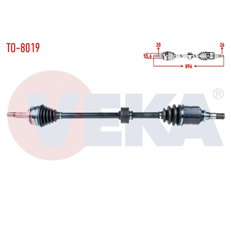 KOMPLE AKS SAG ON TOYOTA YARIS (P9) 1.4 D-4D M-T UZUNLUK 896mm 2006-2010