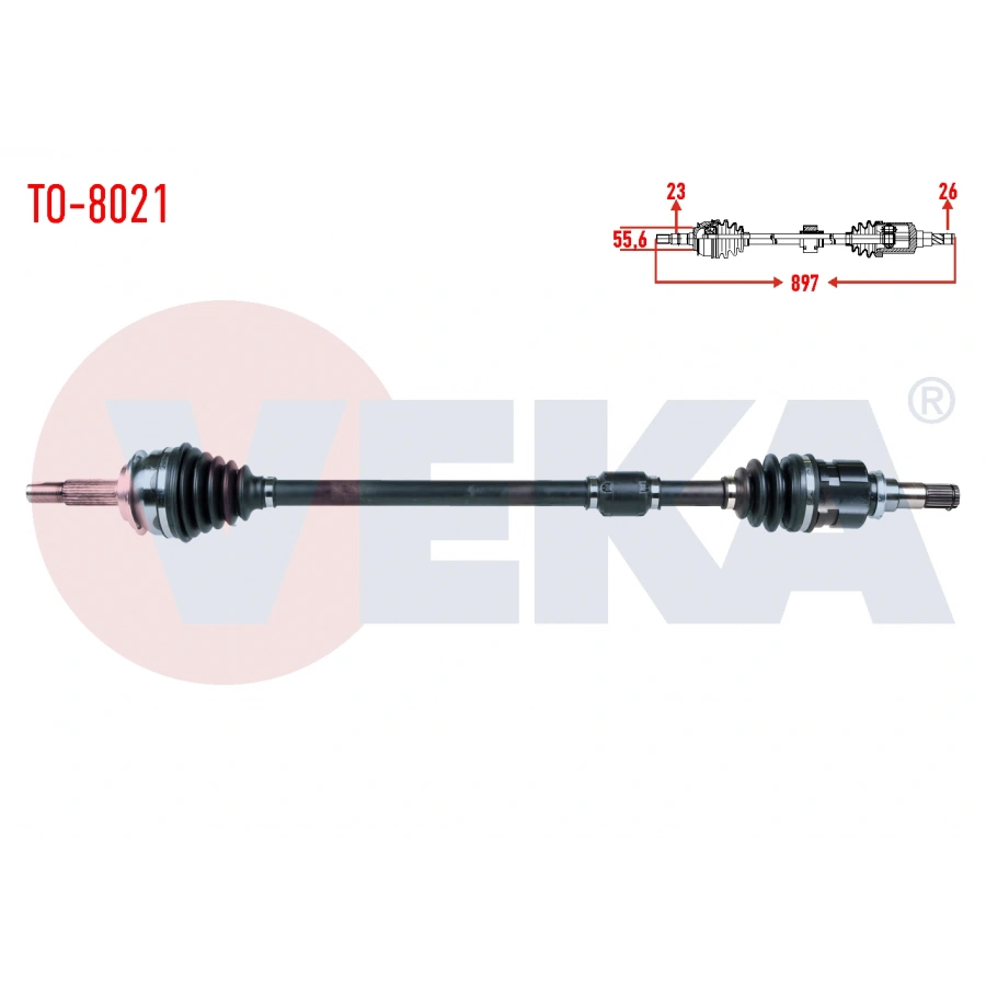 KOMPLE AKS SAG ON TOYOTA YARIS (P9) 1.4 D-4D UZUNLUK 897mm 2006-2010