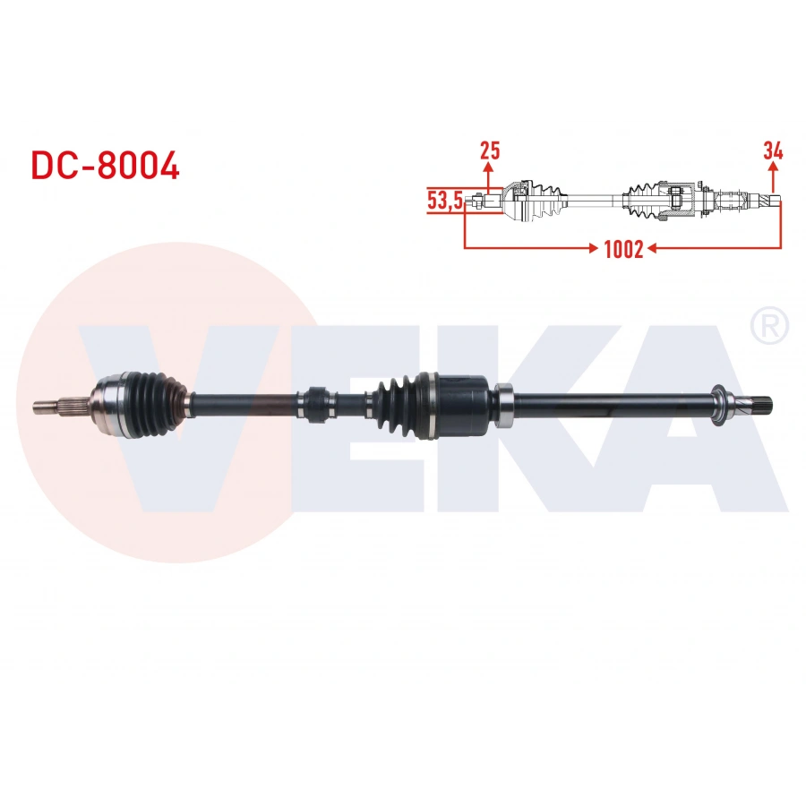 KOMPLE AKS SAG ON UZUNLUK 1002mm DACIA DUSTER 1.5 DCI A-T 2017-