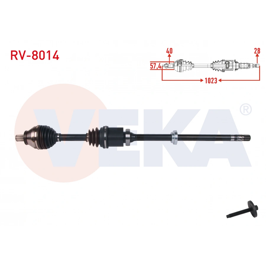 KOMPLE AKS SAG ON UZUNLUK 1.022,5mm LAND ROVER FREELANDER II 2.2 TD4 6 M-T 2006-2014