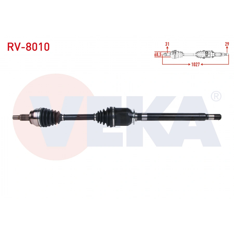 KOMPLE AKS SAG ON UZUNLUK 1027mm L.ROVER RANGE ROVER IV (LG) 3.0 - 4.4 - 5.0 2012- / RANGE ROVER SPORT (LW) 2.0 - 3.0 - 5.0 2013-