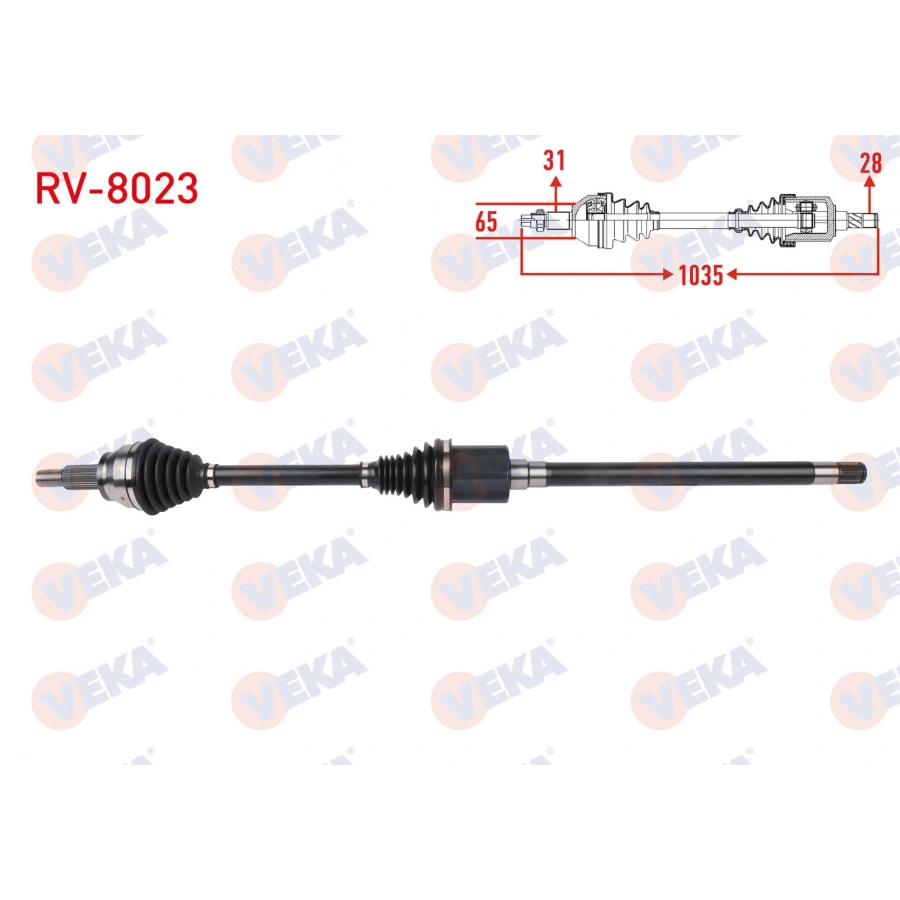 KOMPLE AKS SAG ON UZUNLUK 1035mm LAND ROVER RANGE ROVER VELAR 2.0 D 2017- / JAGUAR F-PACE 2.0 D 2015-