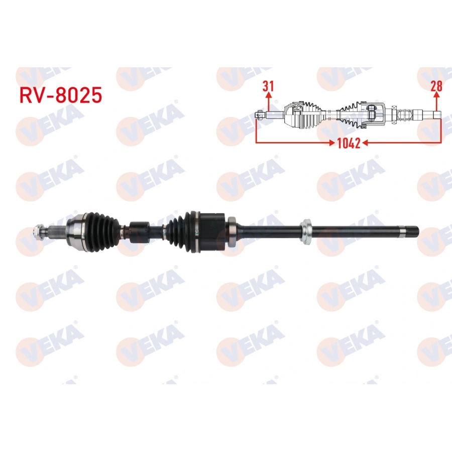 KOMPLE AKS SAG ON UZUNLUK 1042mm LAND ROVER DISCOVERY SPORT (L550) 2.0 D 2015-