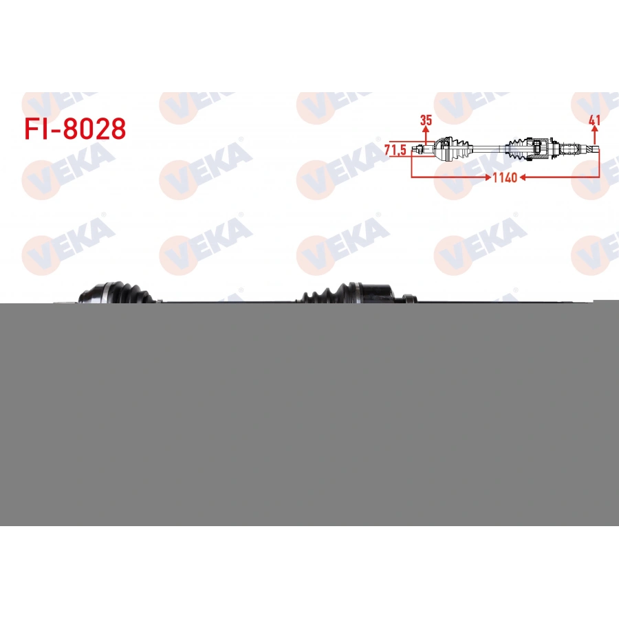 KOMPLE AKS SAG ON UZUNLUK 1140mm FIAT DUCATO (250) 2.3 MJT 2006-2014 / PEUGEOT BOXER 2.2 HDI 2006-2014 / CITROEN JUMPER 2.2 HDI 2006-2014