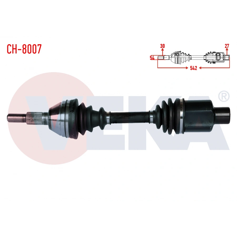 KOMPLE AKS SAG ON UZUNLUK 542mm CHEVROLET CAPTIVA (C100, C140) 2.0 D A-T 4X4 2006-2012 / OPEL ANTARA 2.0 CDTI A-T 4X4 2007-