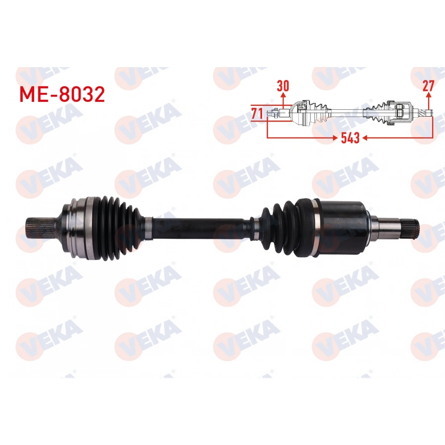 KOMPLE AKS SAG ON UZUNLUK 543mm MERCEDES E SERISI (W212) E250 220 300 350 400 500 4-MATIC 2009-2016 / CLS (C218) CLS250 350 400 BlueTECH 2011-2017