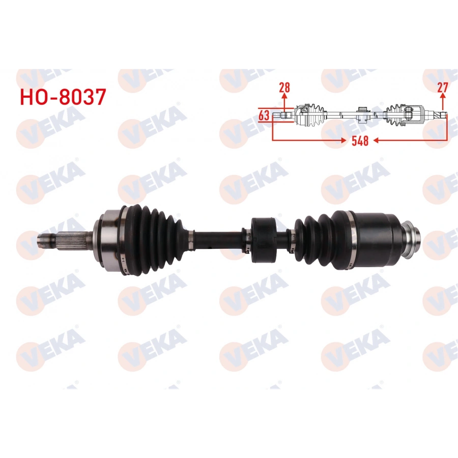 KOMPLE AKS SAG ON UZUNLUK 548mm HONDA ACCORD VII (CL) 2.0 16v 2003-2008