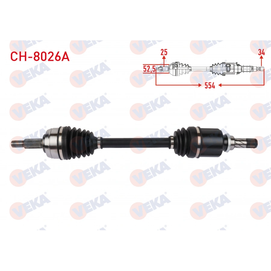 KOMPLE AKS SAG ON UZUNLUK 554mm CHEVROLET AVEO (T300) 1.3 D M-T 2011-2015