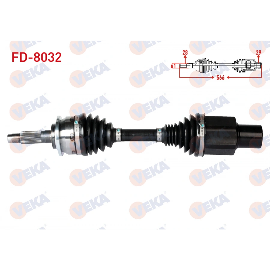 KOMPLE AKS SAG ON UZUNLUK 566mm FORD RANGER 2.2 TDCI - 3.2 TDCI A-T/M-T 2011-