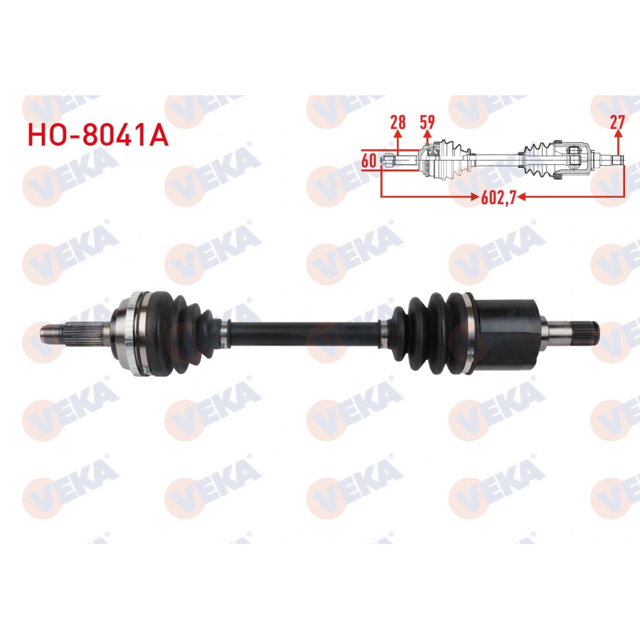 KOMPLE AKS SAG ON UZUNLUK 602,7mm ABSLI 50 DIS HONDA ACCORD V 2.0 1993-1998