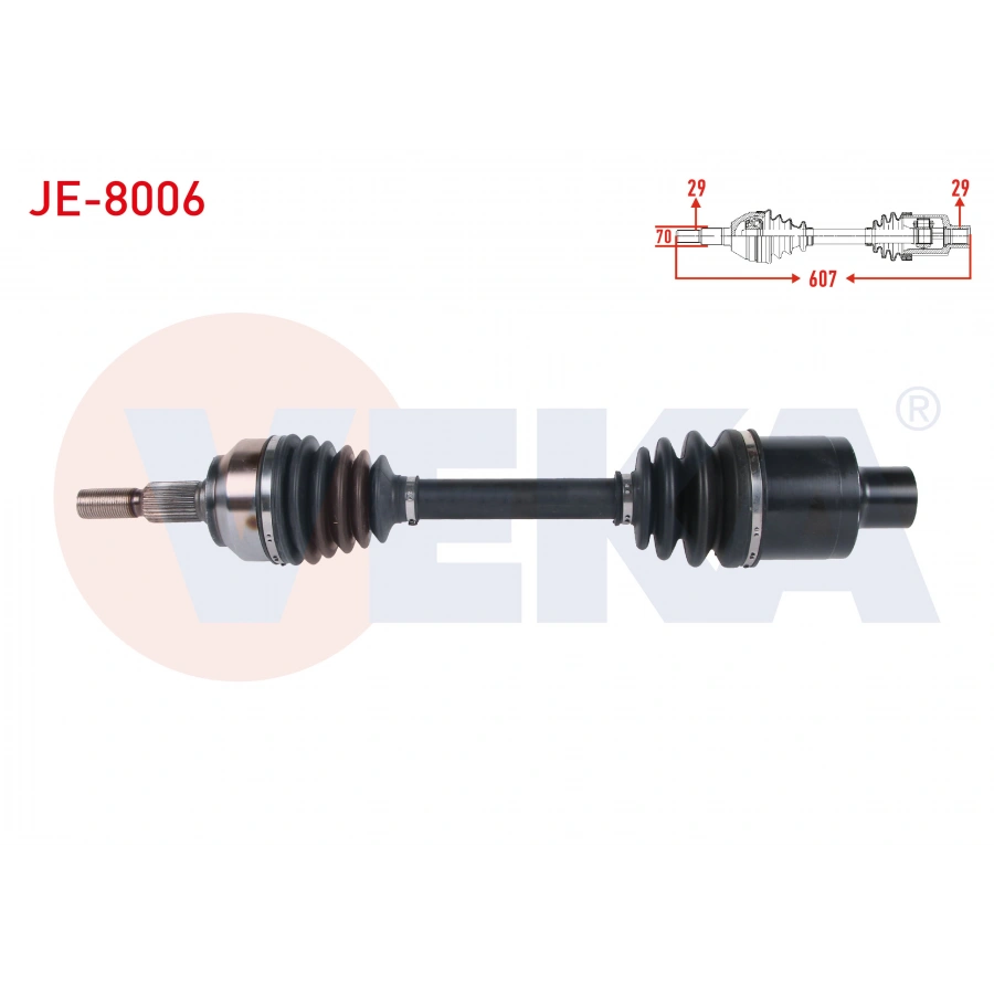 KOMPLE AKS SAG ON UZUNLUK 607mm JEEP GRAND CHEROKEE III (WH,WK) 3.0 CRD 2005-2010 / COMMANDER (XK) 3.0 CRD 2005-2010