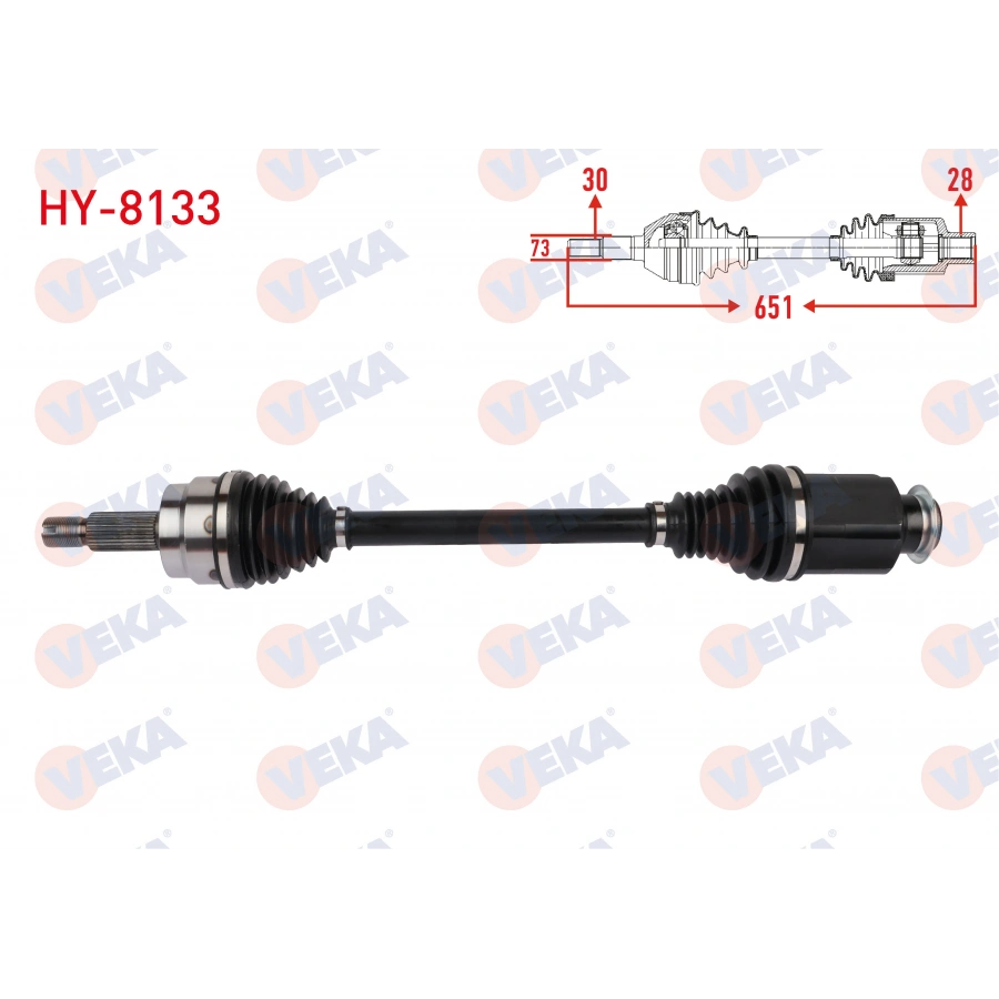 KOMPLE AKS SAG ON UZUNLUK 651mm HYUNDAI TUCSON 1.6 CRDi 2020-