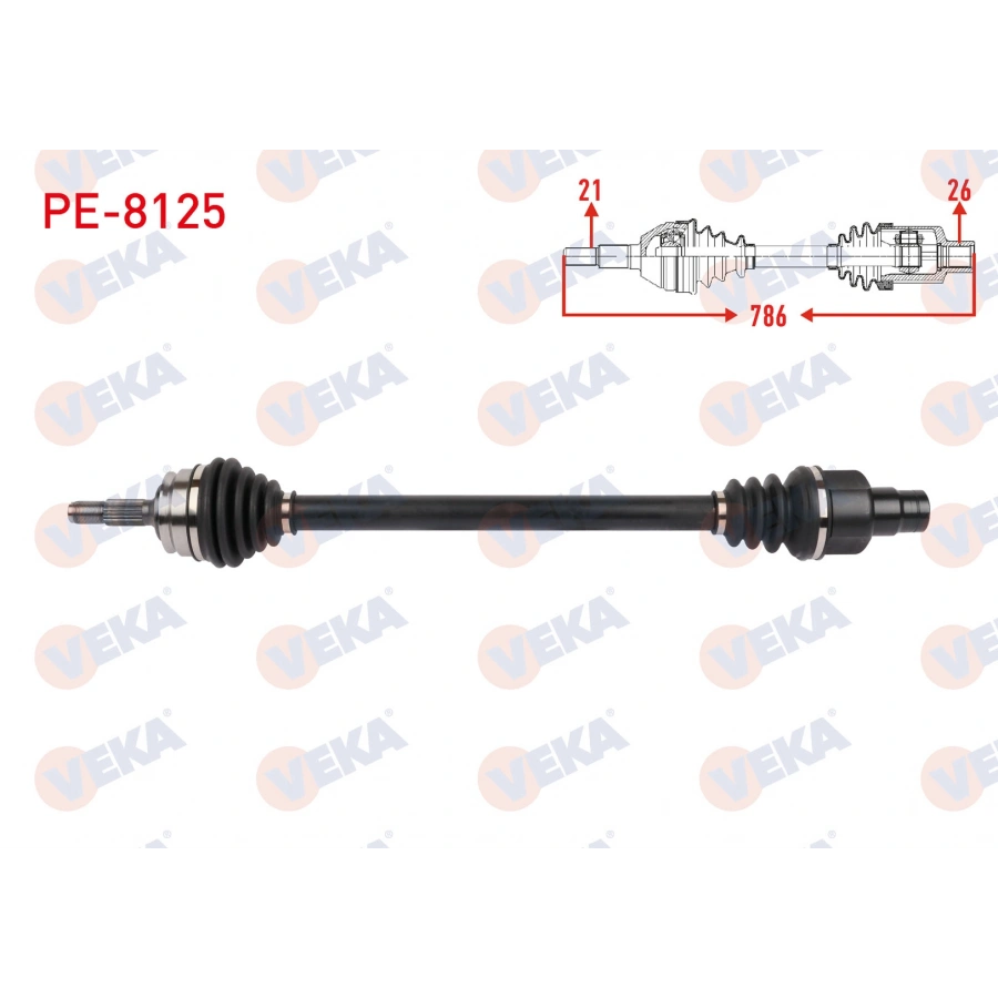 KOMPLE AKS SAG ON UZUNLUK 786mm PEUGEOT 301 1.6 VTi A-T 2012-2017 / CITROEN C-ELYSEE 1.6 VTi A-T 2012-