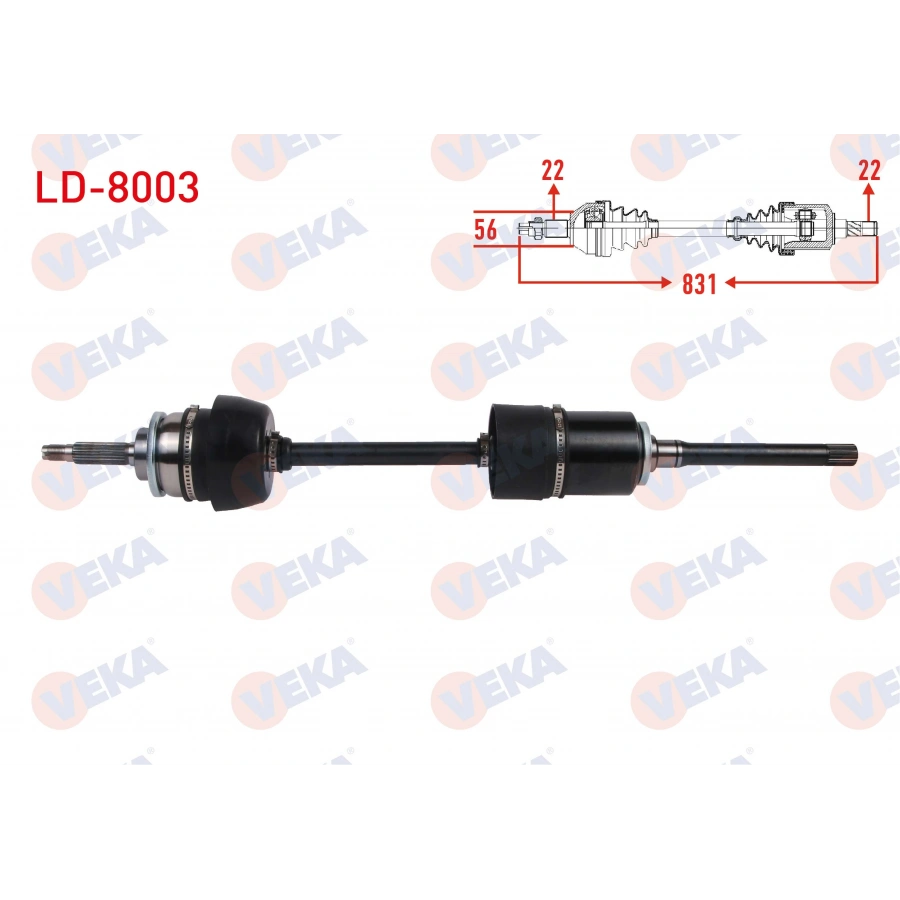 KOMPLE AKS SAG ON UZUNLUK 829mm LADA NIVA (YENI MODEL) 1.7 M-T 2000-2015