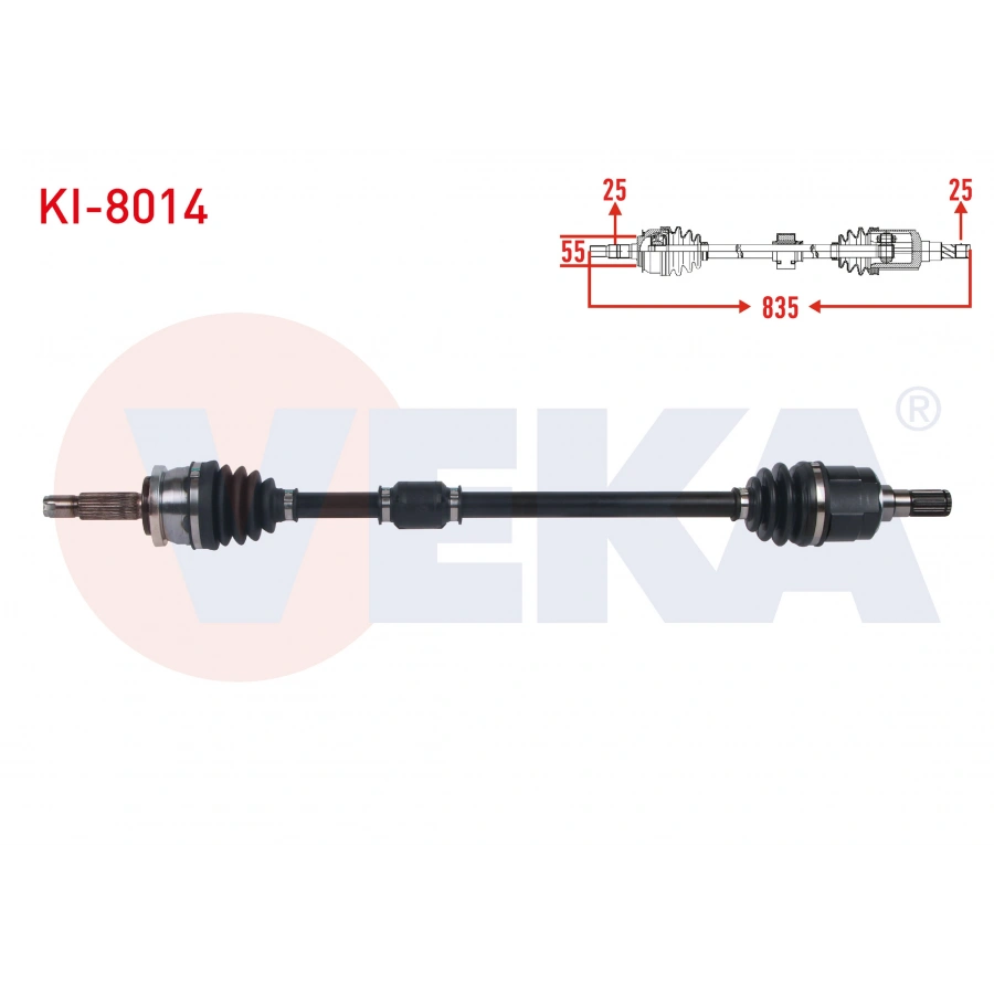 KOMPLE AKS SAG ON UZUNLUK 835mm KIA PICANTO (JA) 1.0 M-T 2018-