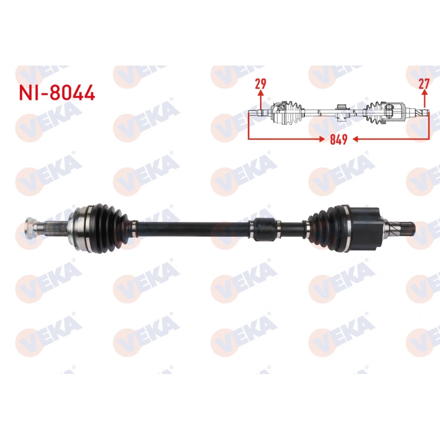 KOMPLE AKS SAG ON UZUNLUK 849mm NISSAN QASHQAI (J12) 1.5 e-Power 2021-