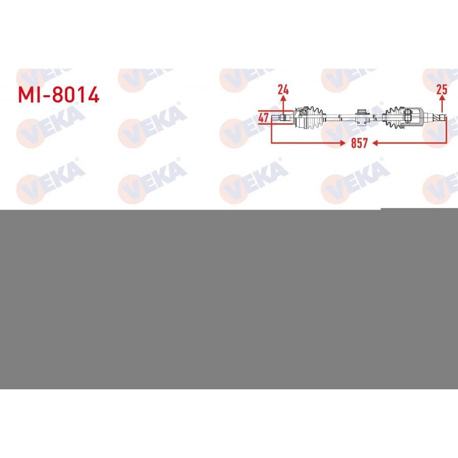 KOMPLE AKS SAG ON UZUNLUK 857mm MITSUBISHI ATTRAGE 1.2 2013-/ SPACE STAR 1.2 2012-