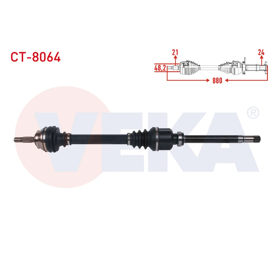 KOMPLE AKS SAG ON UZUNLUK 880mm CITROEN C4 CACTUS 1.2 THP A-T / 1.6 Blue HDI A-T 2014-