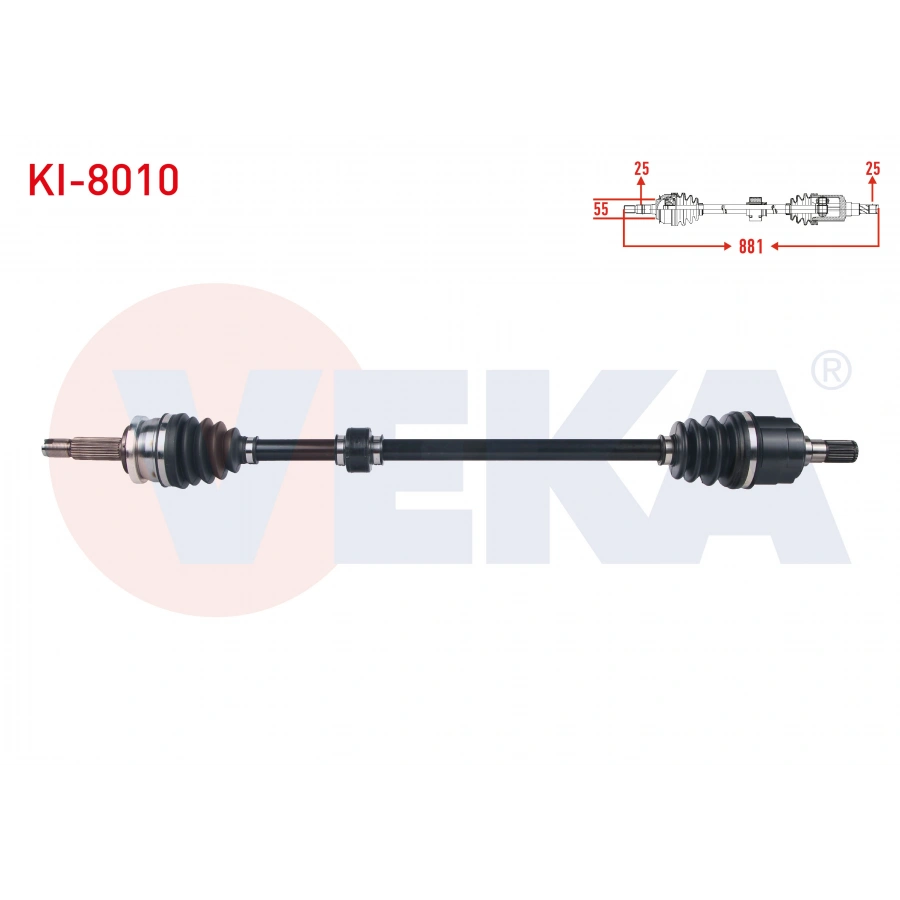 KOMPLE AKS SAG ON UZUNLUK 881mm KIA PICANTO (JA) 1.25 MPI M-T 2017-