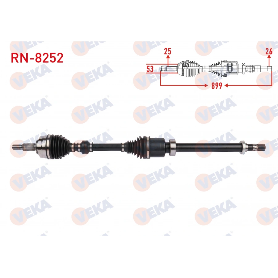 KOMPLE AKS SAG ON UZUNLUK 899mm CLIO V (B7_) 1.0 TCe 100 (B7MT) 5 VITES 15 JANT M-T 2019-