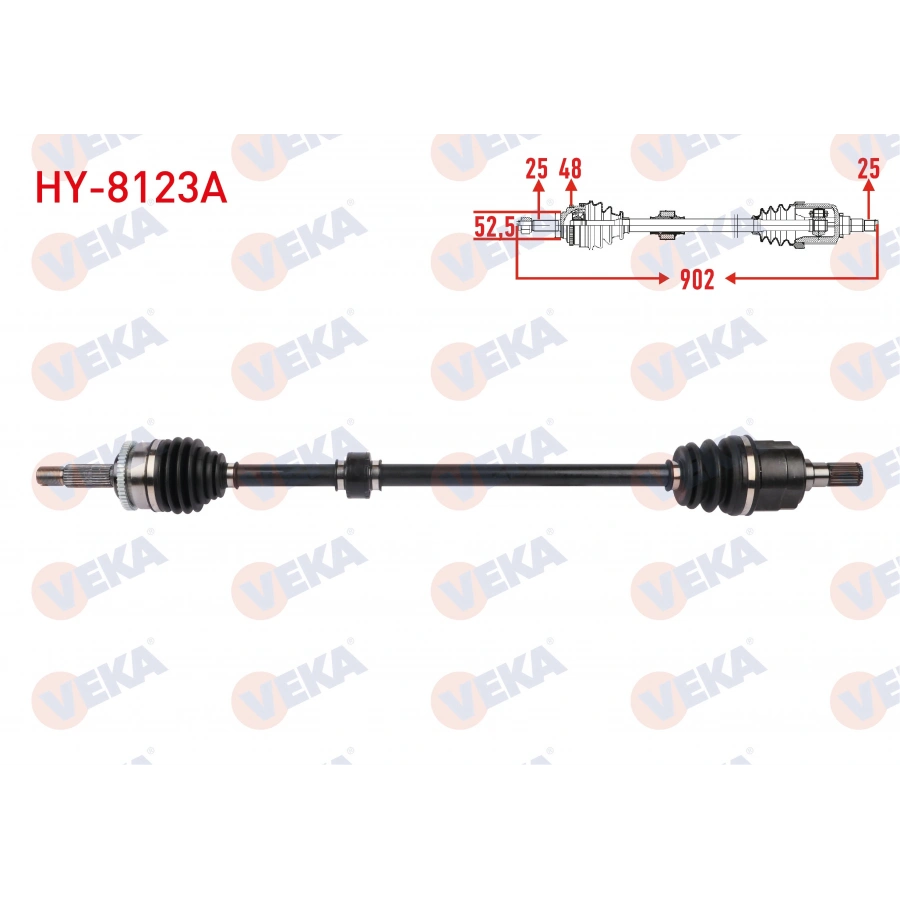 KOMPLE AKS SAG ON UZUNLUK 902mm ABSLI 48 DIS HYUNDAI i10 1.0 M-T 2013-