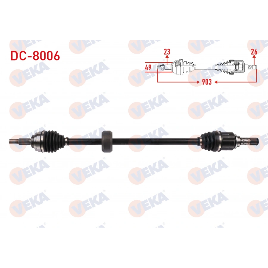 KOMPLE AKS SAG ON UZUNLUK 903mm DACIA LOGAN II / SANDERO II 1.0 SCE 6 M-T 2016-