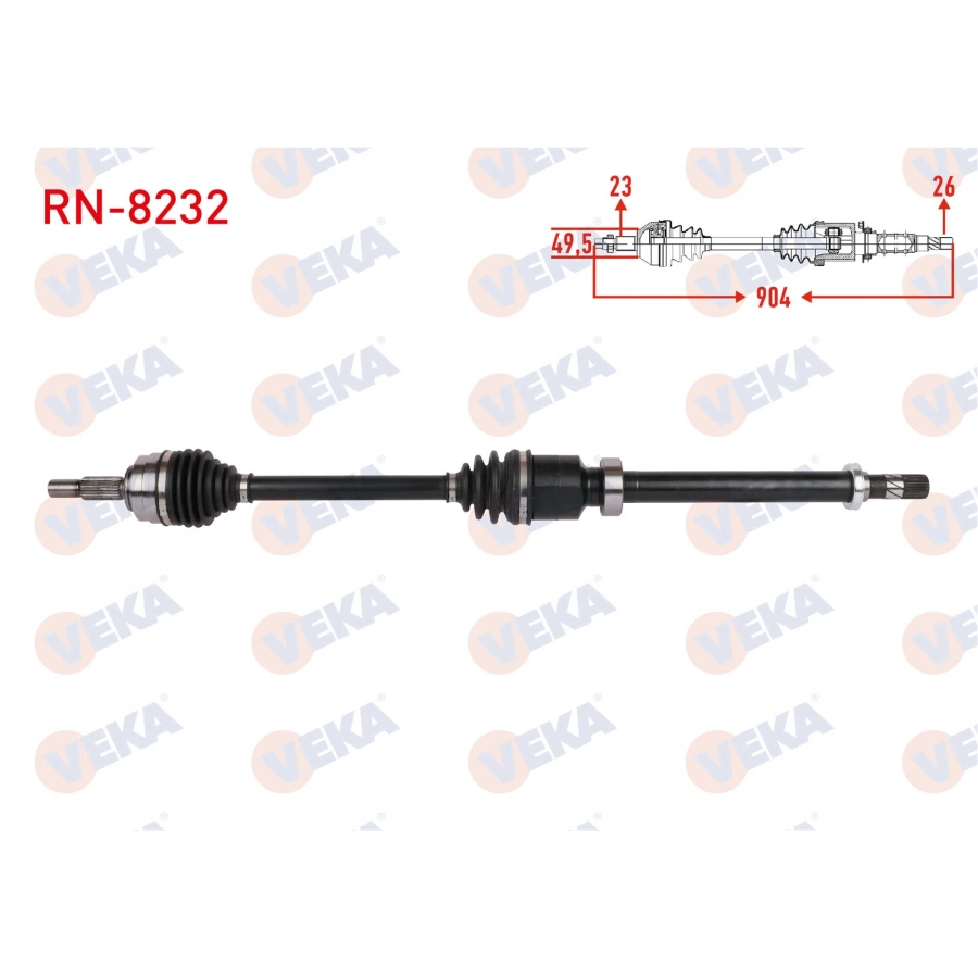 KOMPLE AKS SAG ON UZUNLUK 904mm RENAULT CLIO V 1.0 TCe (B7MT) M-T 5 VITES 2019-