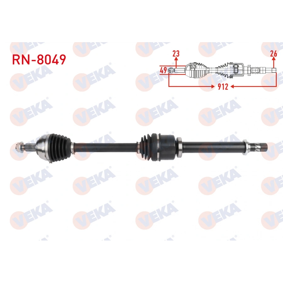KOMPLE AKS SAG ON UZUNLUK 911mm RENAULT MEGANE II 1.4i 16v - 1.5 DCI - 1.6i 16v 2002-2008