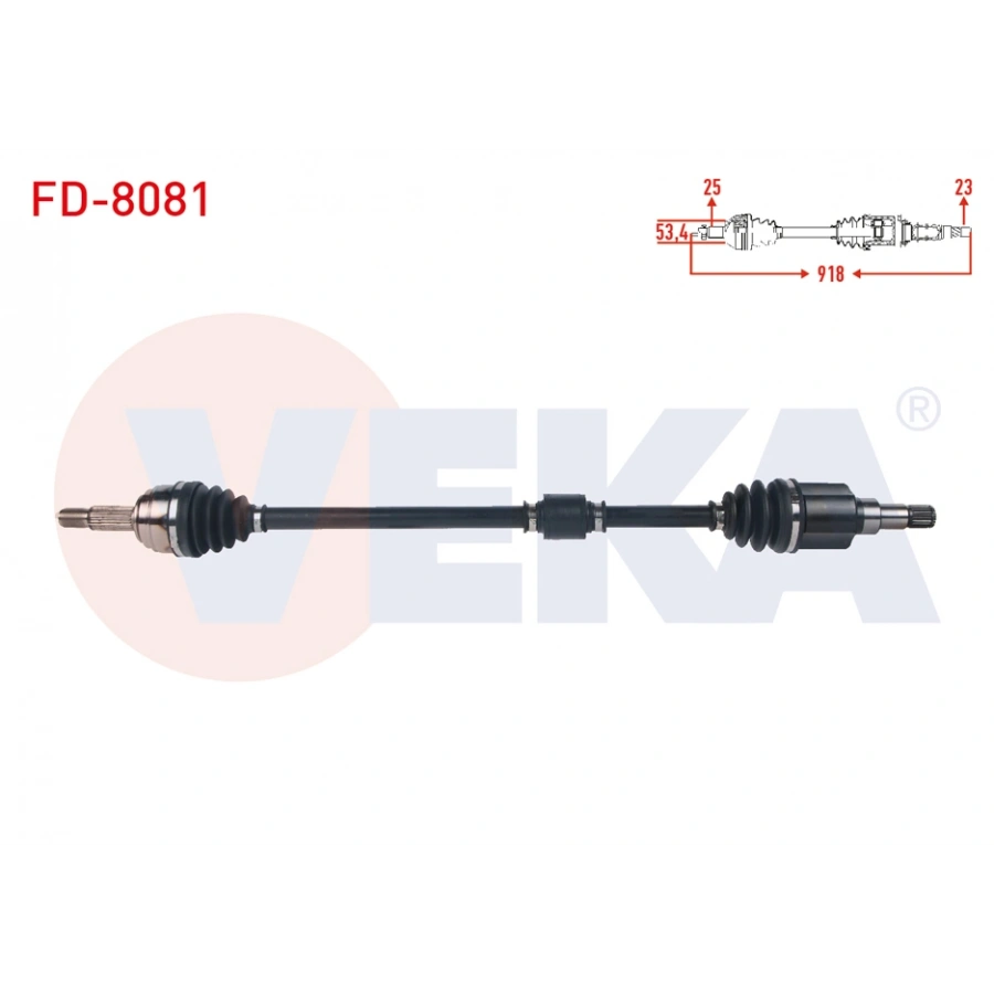 KOMPLE AKS SAG ON UZUNLUK 918 mm FORD TOURNEO COURIER 1.5 TDCI M-T 2018-