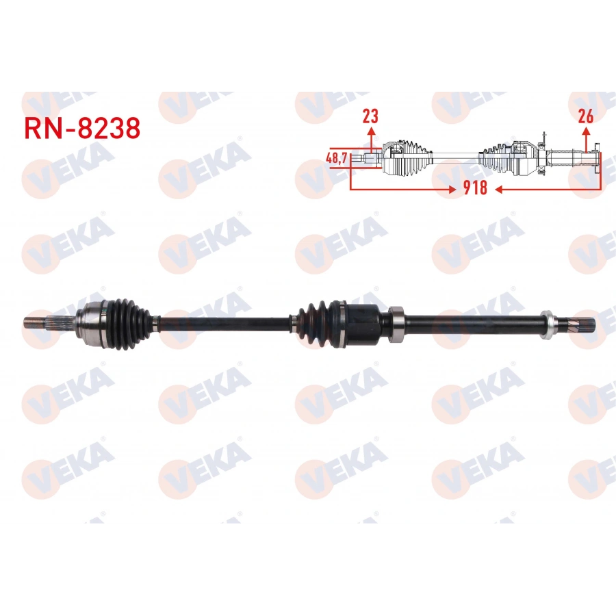 KOMPLE AKS SAG ON UZUNLUK 918mm RENAULT CAPTUR 0.9 Tce M-T 2013-