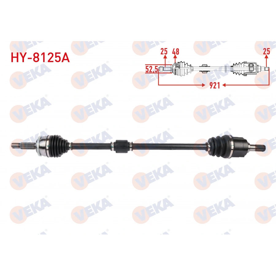 KOMPLE AKS SAG ON UZUNLUK 921mm ABSLI 48 DIS HYUNDAI i20 1.4 M-T 2015-