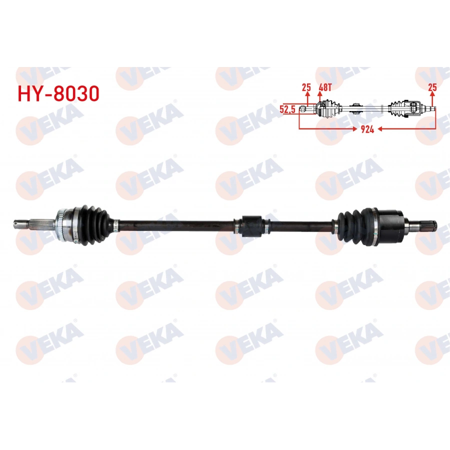 KOMPLE AKS SAG ON UZUNLUK 924mm ABSLI 48 DIS HYUNDAI ACCENT ERA 1.4i 16v - 1.6 CVVT 2006-2012