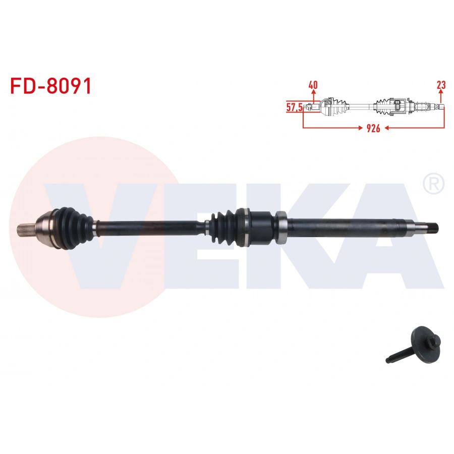 KOMPLE AKS SAG ON UZUNLUK 926mm FORD MONDEO IV 1.6 M-T 2007-2014