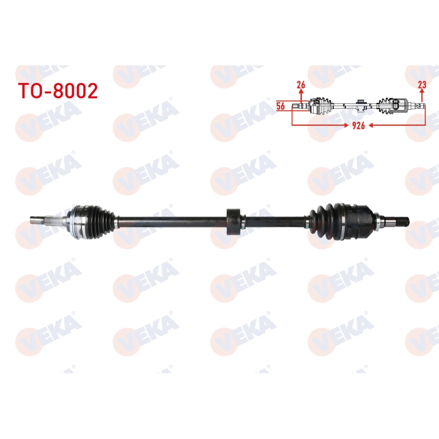 KOMPLE AKS SAG ON UZUNLUK 926mm TOYOTA COROLLA (_E10_) 1.6i 1992-1997 / COROLLA (_E11_) 1.6i 16v 1997-2002