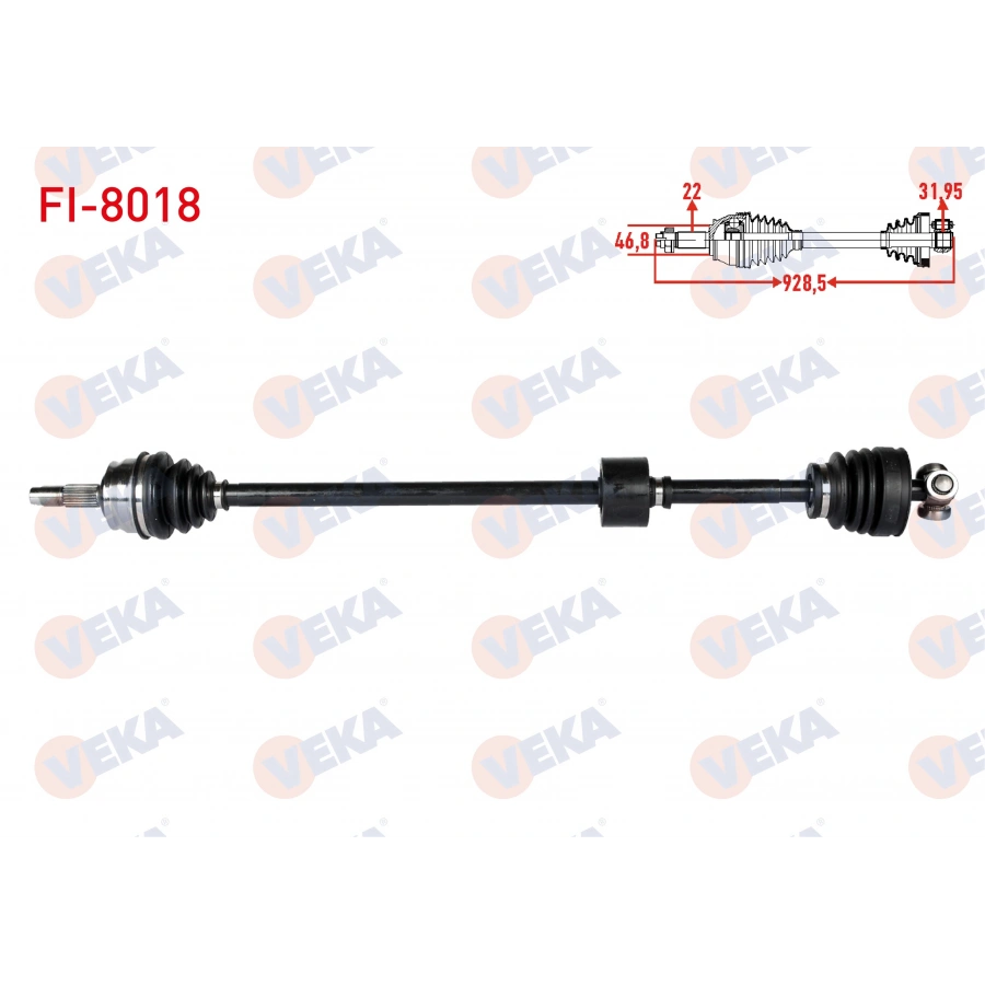 KOMPLE AKS SAG ON UZUNLUK 928 mm FIAT TEMPRA 1.4i - 1.6i 1992-1999