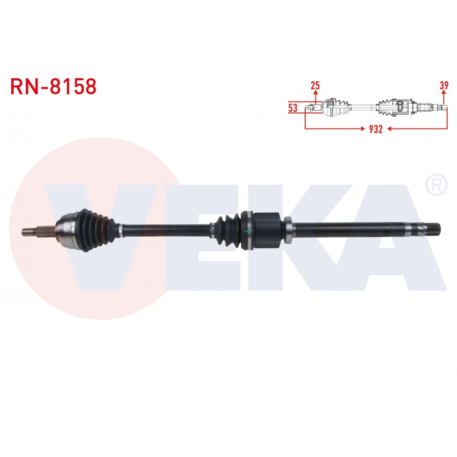 KOMPLE AKS SAG ON UZUNLUK 932mm RENAULT MEGANE II 1.9 DCI 2002-2008