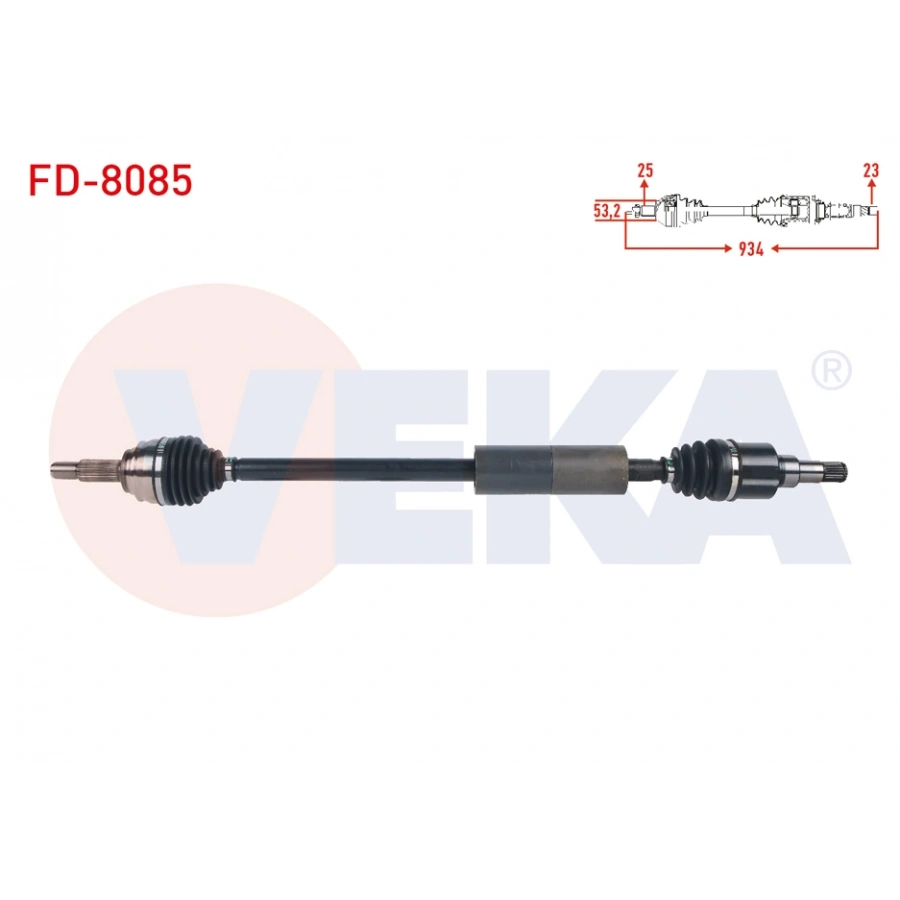 KOMPLE AKS SAG ON UZUNLUK 934mm FORD FIESTA VII 1.5 TDCI M-T 6 ILERI 2017-
