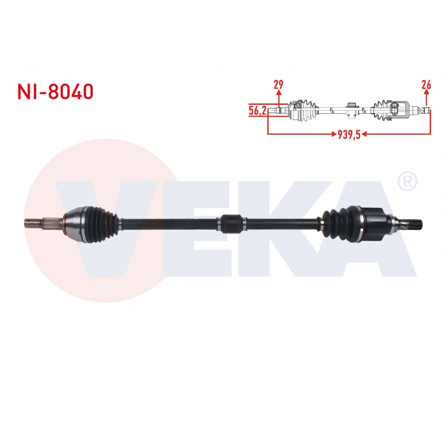 KOMPLE AKS SAG ON UZUNLUK 938,5mm NISSAN JUKE (F15) 1.6 M-T 2010-