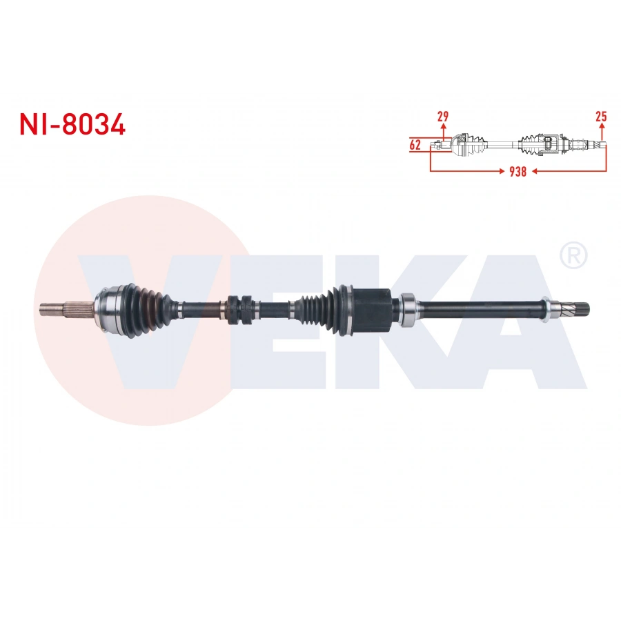 KOMPLE AKS SAG ON UZUNLUK 938mm NISSAN QASHQAI (J11) 1.2 DIG-T A-T 2014-