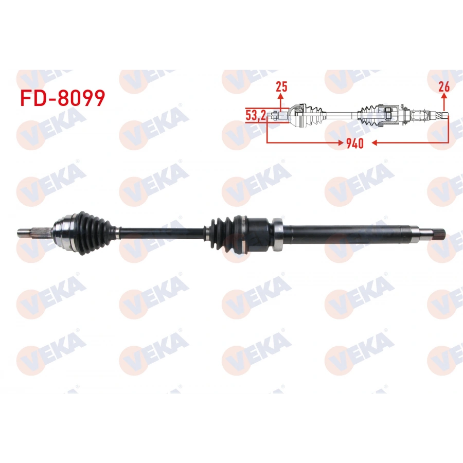 KOMPLE AKS SAG ON UZUNLUK 940mm FORD FIESTA VII 1.5 TDCI 2017-