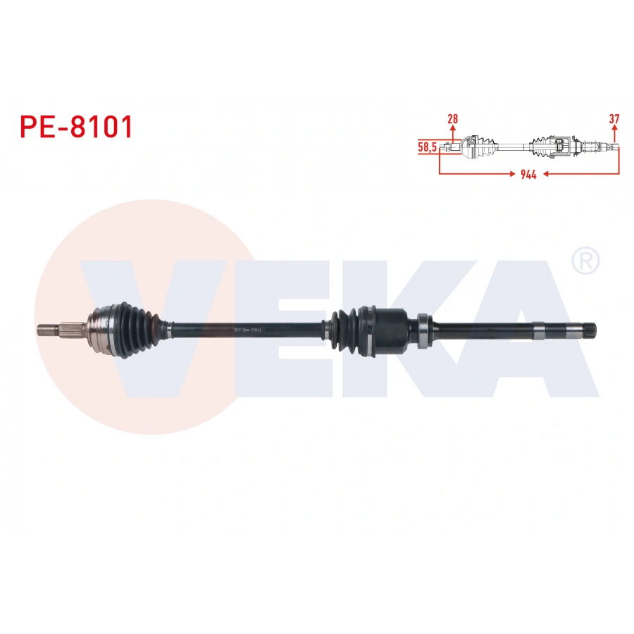 KOMPLE AKS SAG ON UZUNLUK 944mm PEUGEOT 3008 1.5 -1.6 BlueHDI M-T 16-/ 5008 II 1.5 HDI-1.6 HDI M-T 14-/ CITROEN C4 PIC. 1.6 HDI M-T 13-/ C5 AIRCROSS 1.5 HDI M-T 19-/ C4 SPACETOURER 1.5 HDI M-T 19-