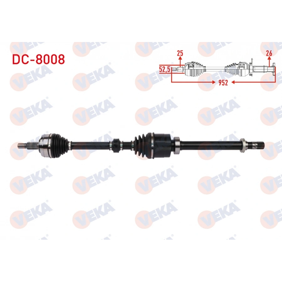 KOMPLE AKS SAG ON UZUNLUK 952mm DACIA DUSTER 1.0 TCe 2019-