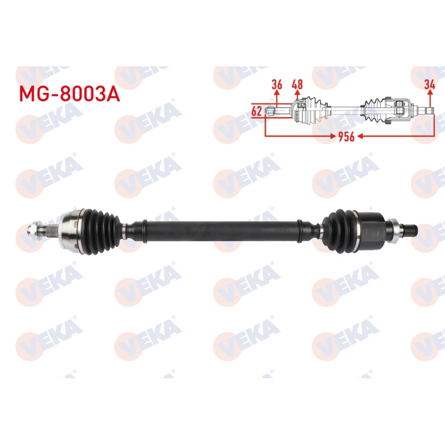 KOMPLE AKS SAG ON UZUNLUK 956mm ABSLI 48 DIS MG HS 2022-