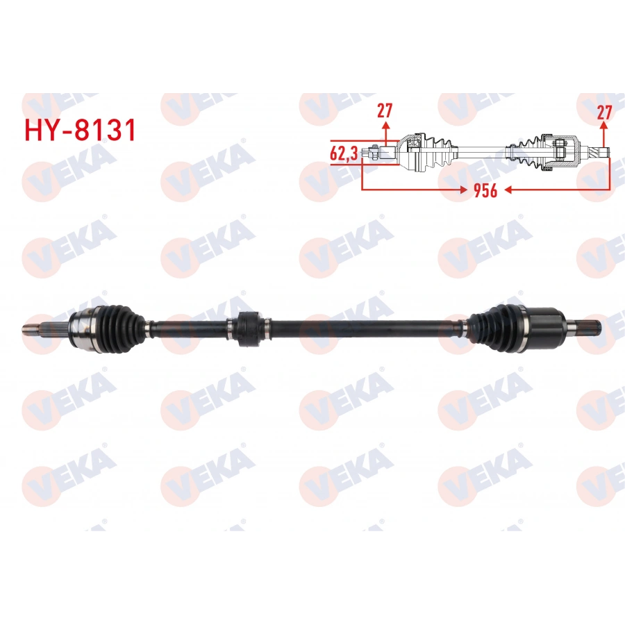 KOMPLE AKS SAG ON UZUNLUK 956mm HYUNDAI ELANTRA 1.6 A-T 2021-