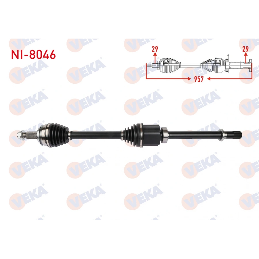 KOMPLE AKS SAG ON UZUNLUK 957mm NISSAN QASHQAI (J12) 1.3 DIG-T 2021-