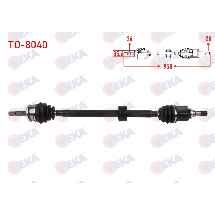 KOMPLE AKS SAG ON UZUNLUK 958mm TOYOTA AVENSIS (T27) 1.6 VVT-I 2008-2018